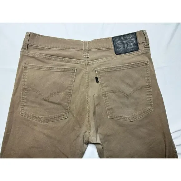 Levis 511 Men's Slim Fit Straight Leg Tan Denim Jeans - Size 35x26.5 - Picture 3 of 7